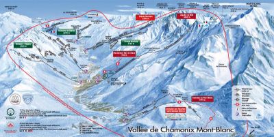 Vallée de Chamonix Carte D'hiver