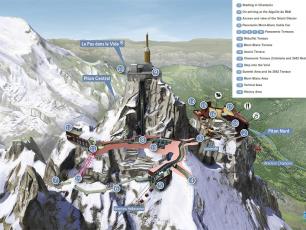 Plan of the Aiguille du Midi Complex - Photo courtesy by CMB