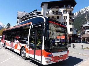 One of many Chamonix buses with the new livery of Chamonix Mobility