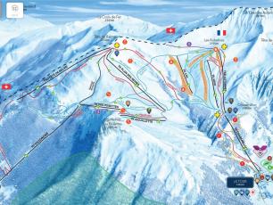 Le Tour, Balme and Vallorcine Ski area and Piste Map