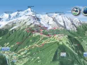 Les Houches Summer trekking, hiking and mountain biking Map