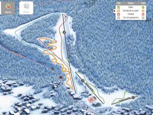 Les Planards Chamonix Ski area and Piste Map