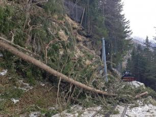 Les vents de foehn qui ont soufflé à Chamonix ont considérablement endommagé le chemin de fer du Montenvers. photo source @ ledauphine.com