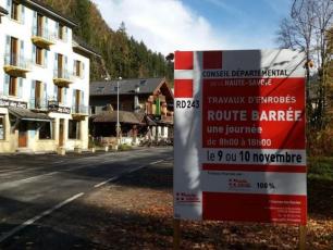 Travaux d'amenagements de securite pour la route des Gaillands. Photo source: @www.facebook.com/Mairie-de-Chamonix-Mont-Blanc