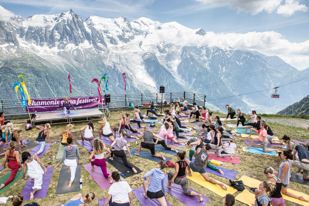 Chamonix Yoga Festival outdoors